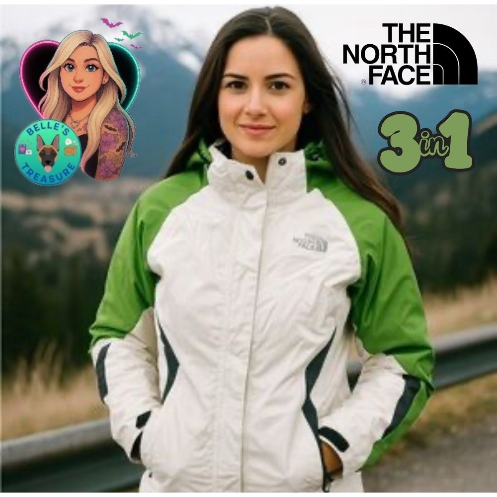 The North Face Jacket Womens Medium Triclimate 3in1 White Hyvent Winter Coat Ski